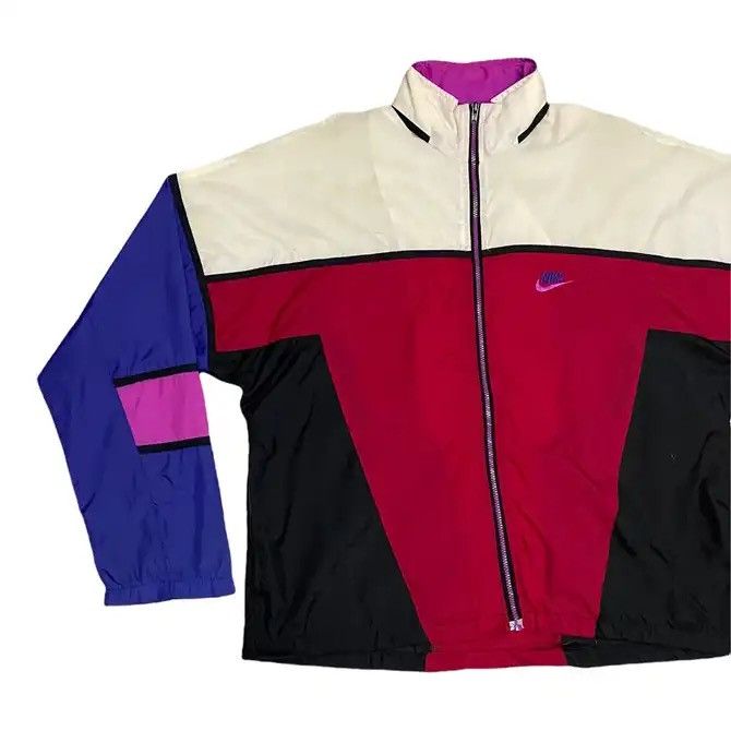 🔥VINTAGE 80s NIKE SWOOSH COLOURBLOCK JACKET WINDBREAKER - 6