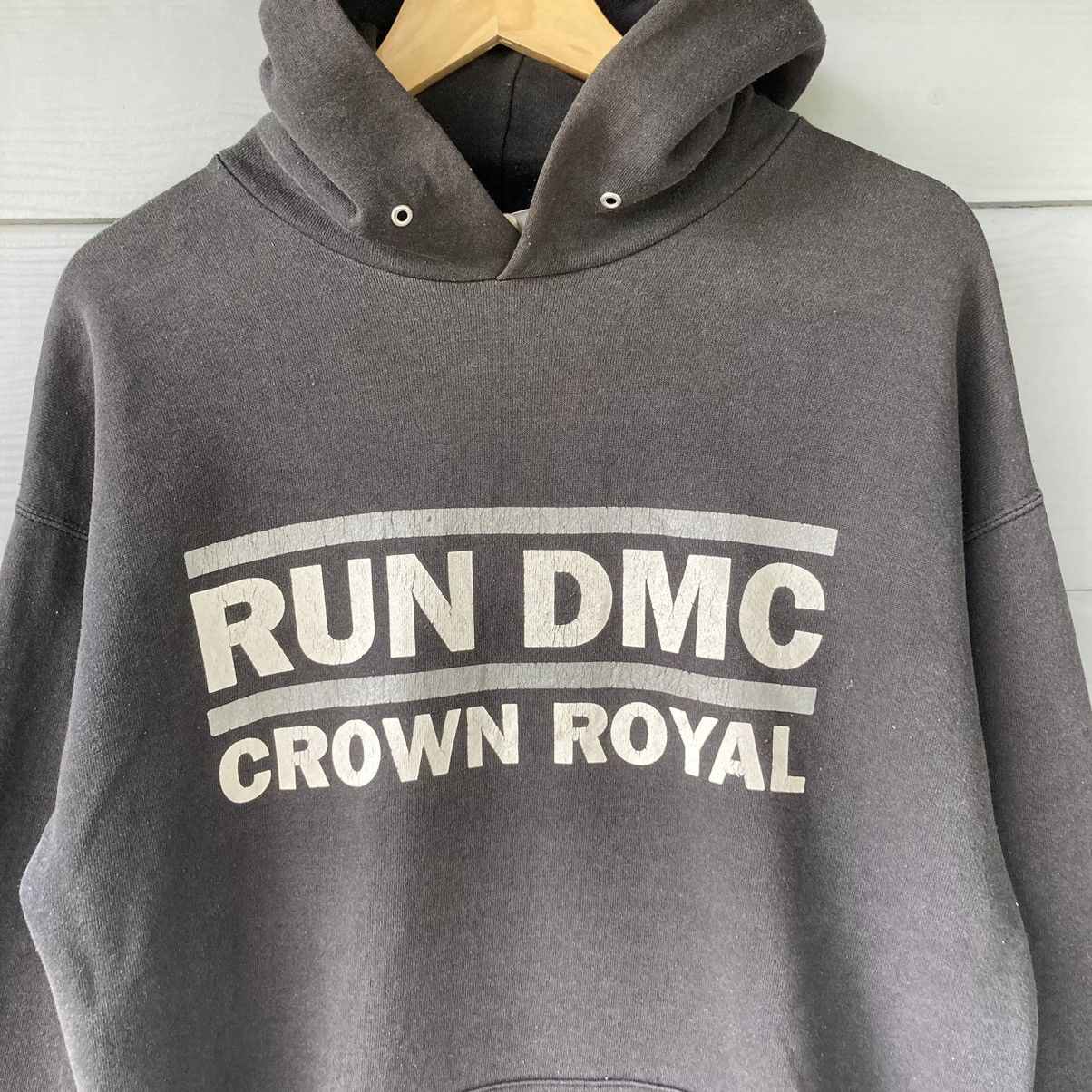 Vintage Run DMC Crown Royal Grey Hoodie Sweatshirt - 4
