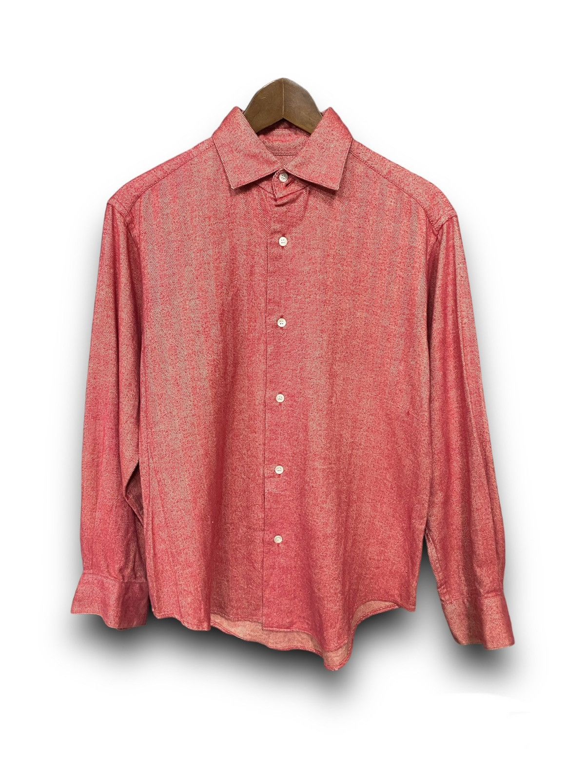 ISSEY MIYAKE Button Up Long Sleeve Shirt Red - 1