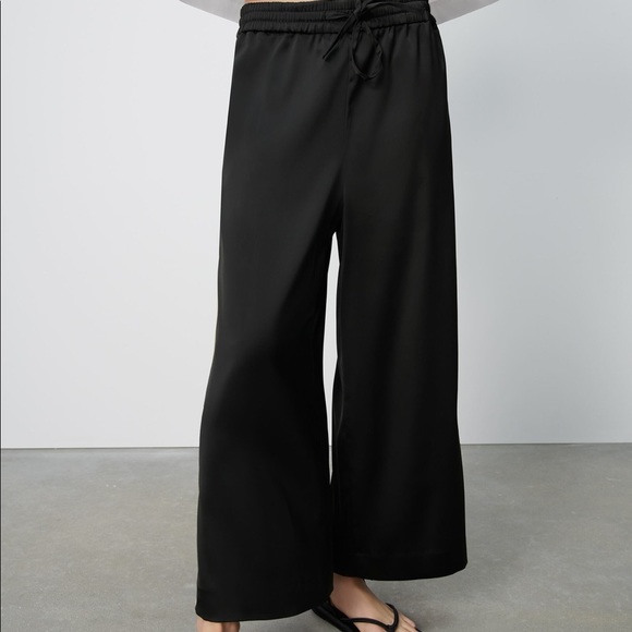 Zara Silky Wide Leg Pajama Style Pants - 3