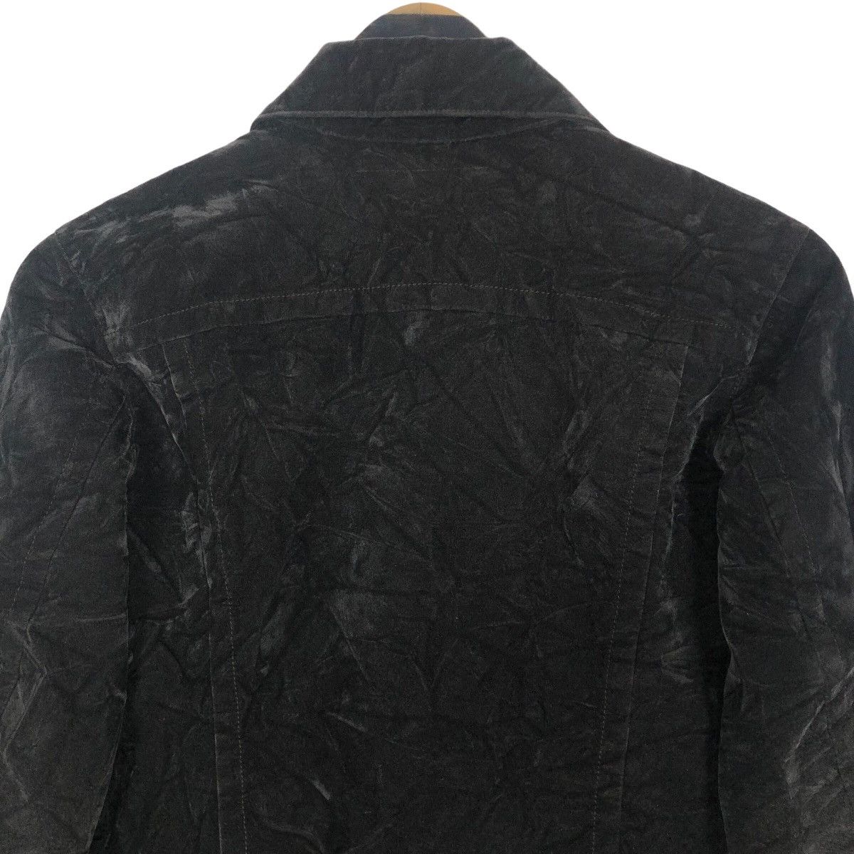 Maison Margiela MM6 Artisanal Black Painted Velvet Jacket - 15