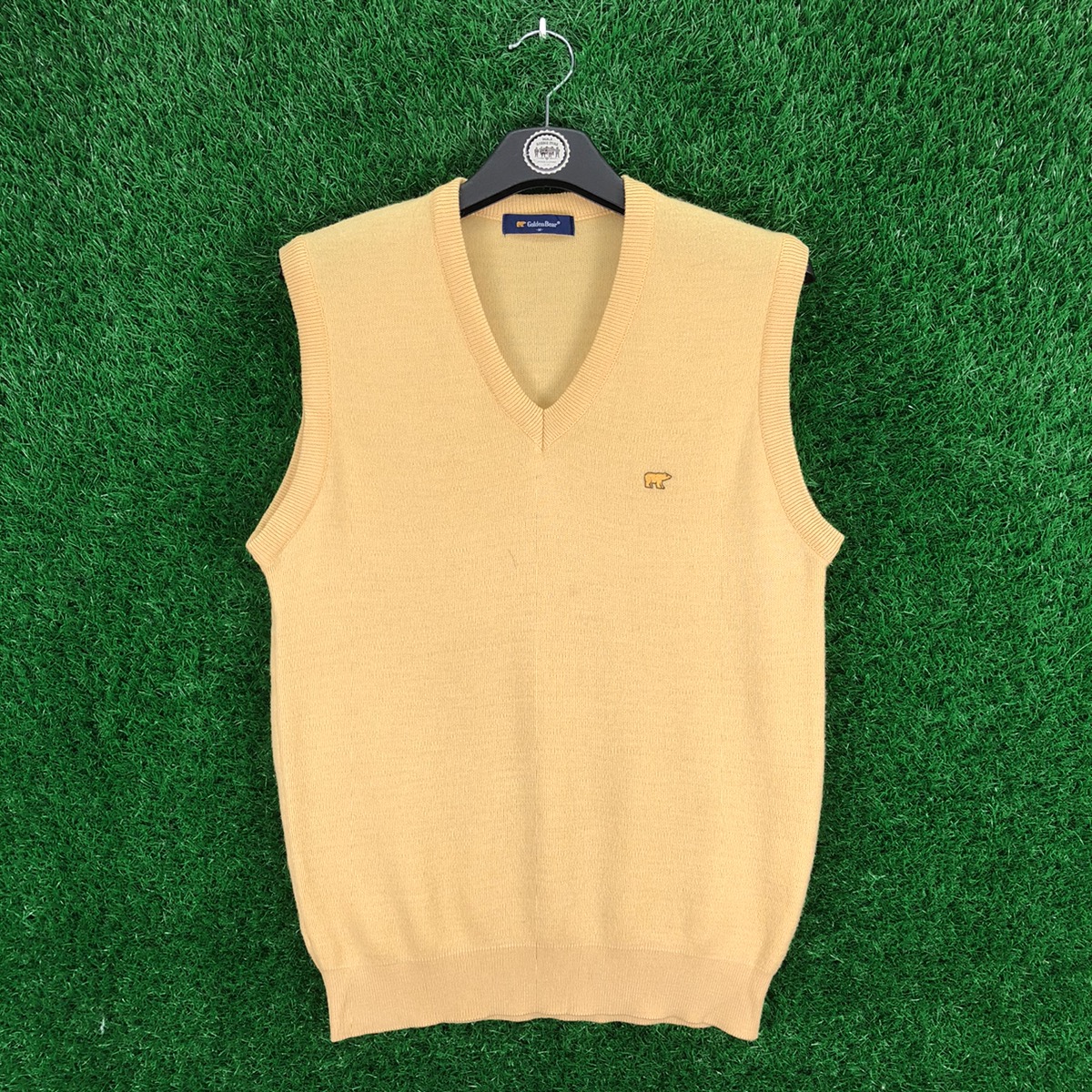 Vintage - Vintage Golden Bear Knit Vest V Neck - 1