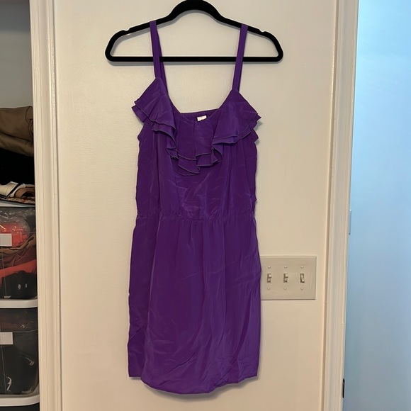 Amanda Uprichard Silk Ruffle Bright Purple Mini Dress - 1