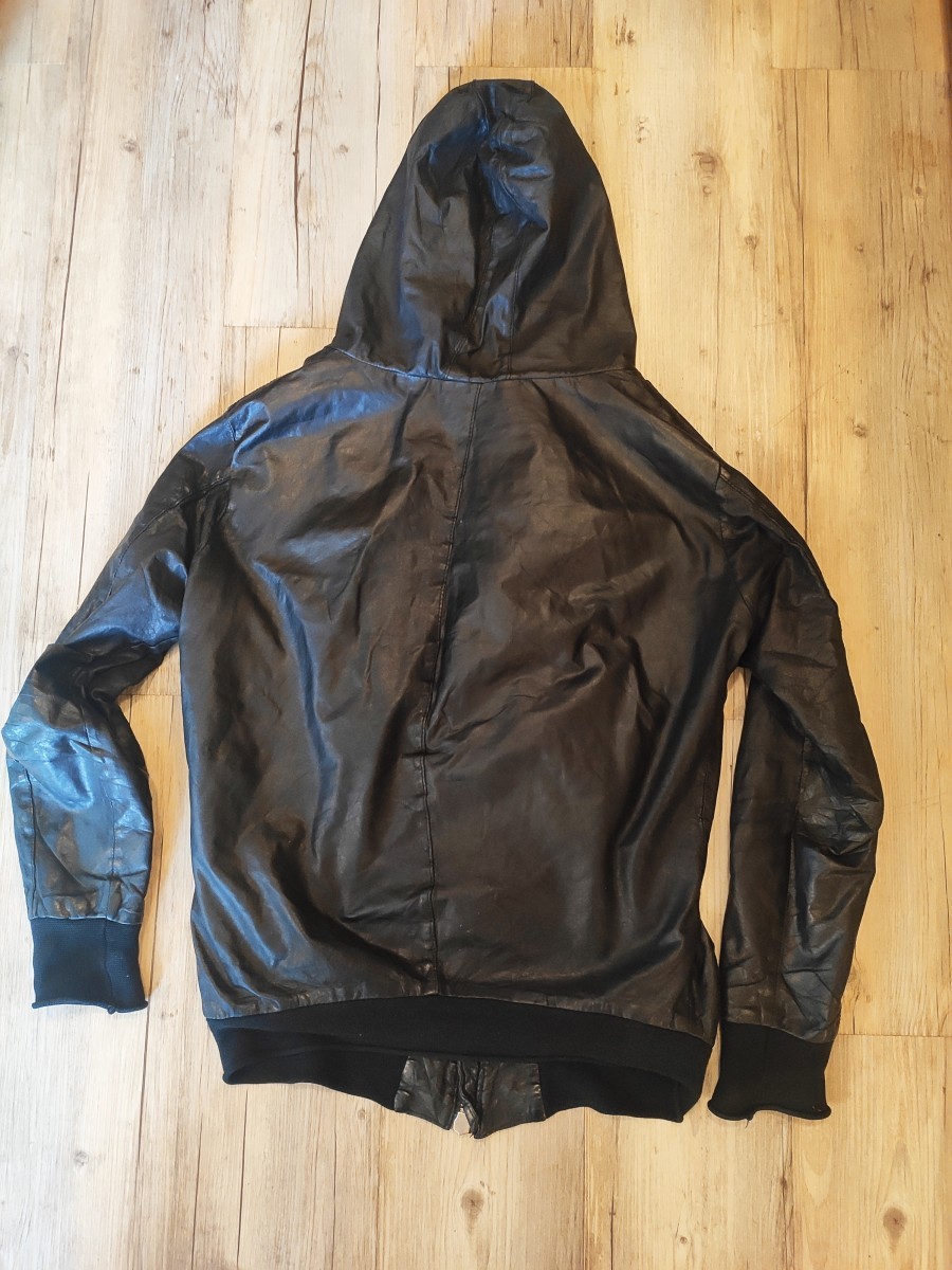Giorgio Brato - Washed leather hooded jacket.Like Rick Owens or Julius - 3