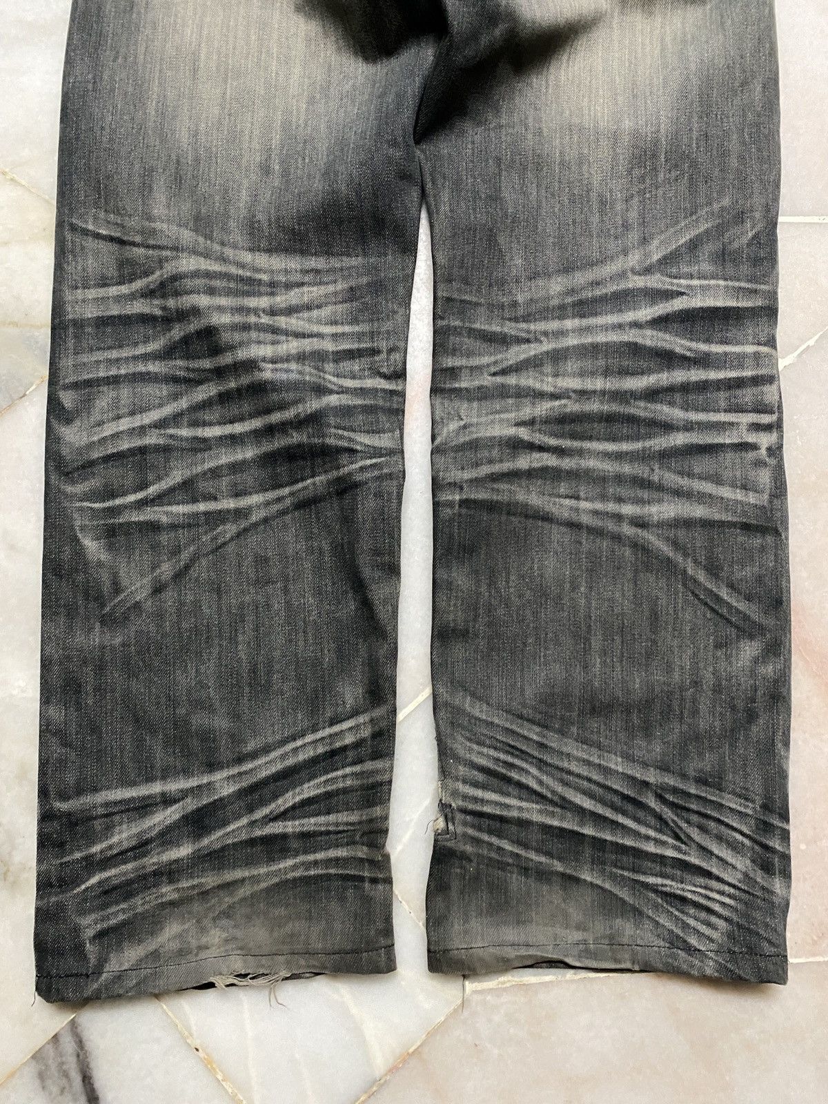 💥Vintage 90s Style Renoma Rusty Mudwash Distress Wolf Jean - 20