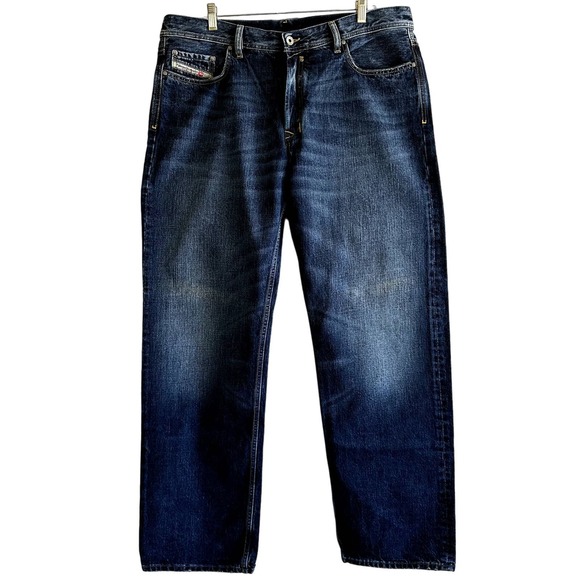 Diesel Quratt Straight Leg Jeans Dark Wash Snap Button Fly 100% Cotton 40x34 - 1