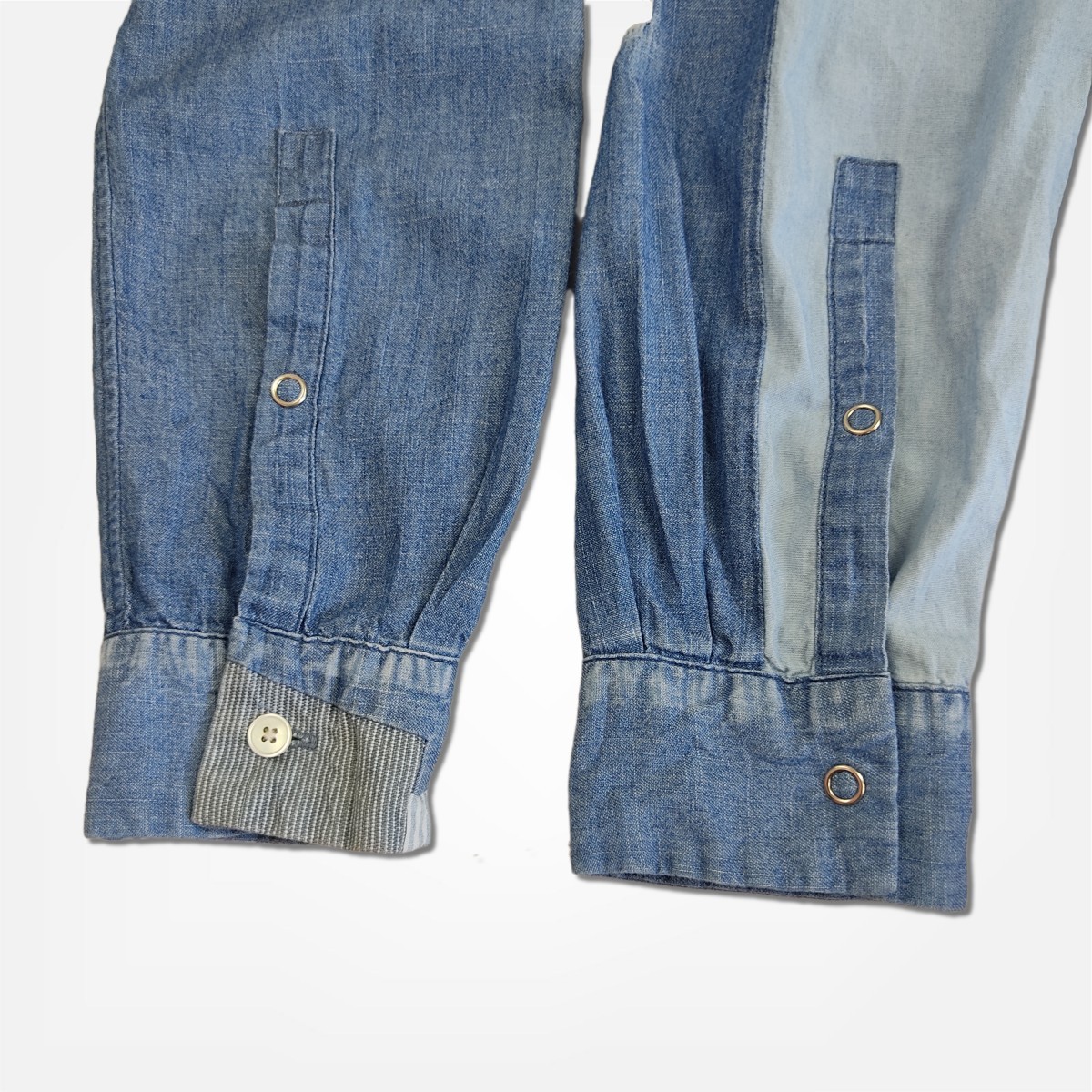 RARE Paul Smith Red Ear Vintage Denim Patches Art Shirt - 5