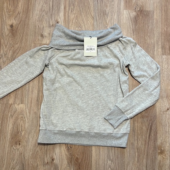 Pam & Gela Off Shoulder Sweatshirt in Heather Gray - 9