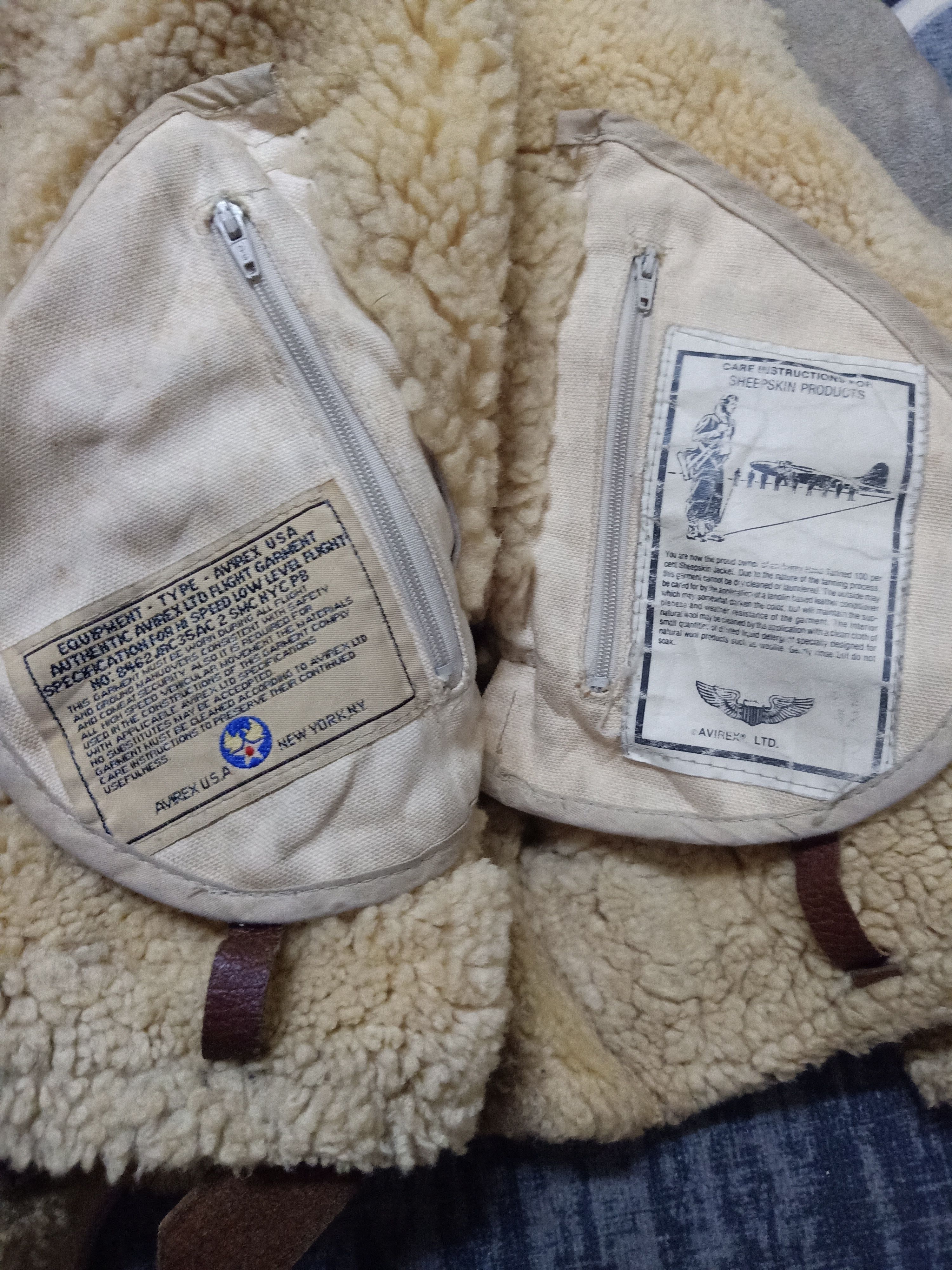 Avirex USA B3 bombers sheepskin shearling 1978 - 6