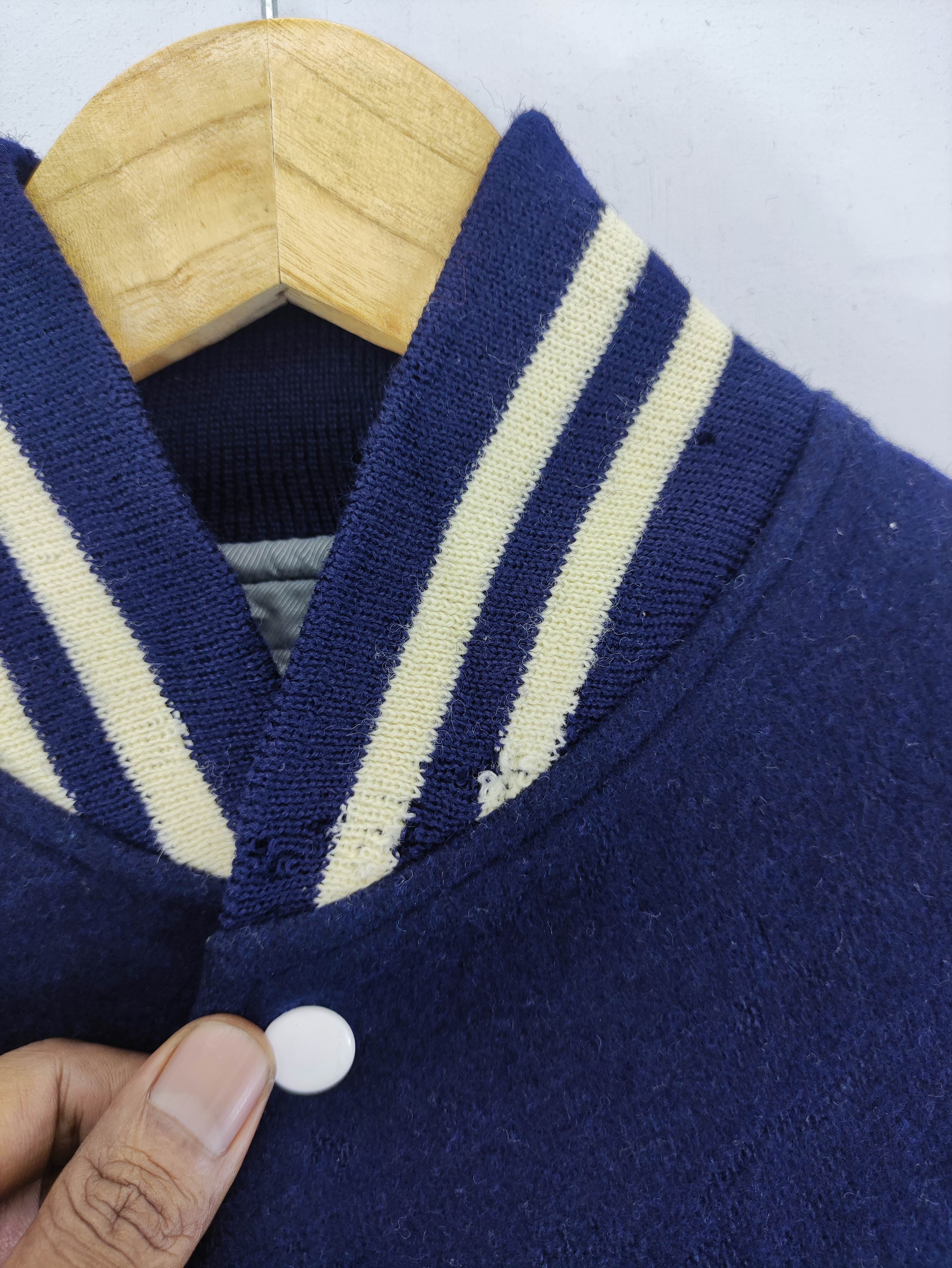 Vintage Chuo Sports Varsity Wool Jacket Snap Button - 2