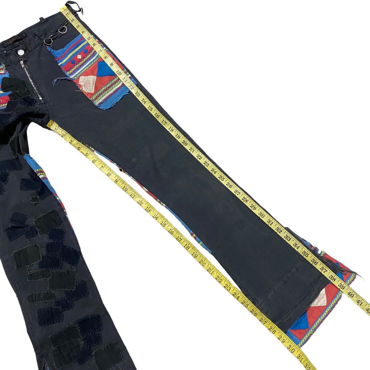 SS03 Undercover Scab Ethnic Patchwork Flare Pants - 19