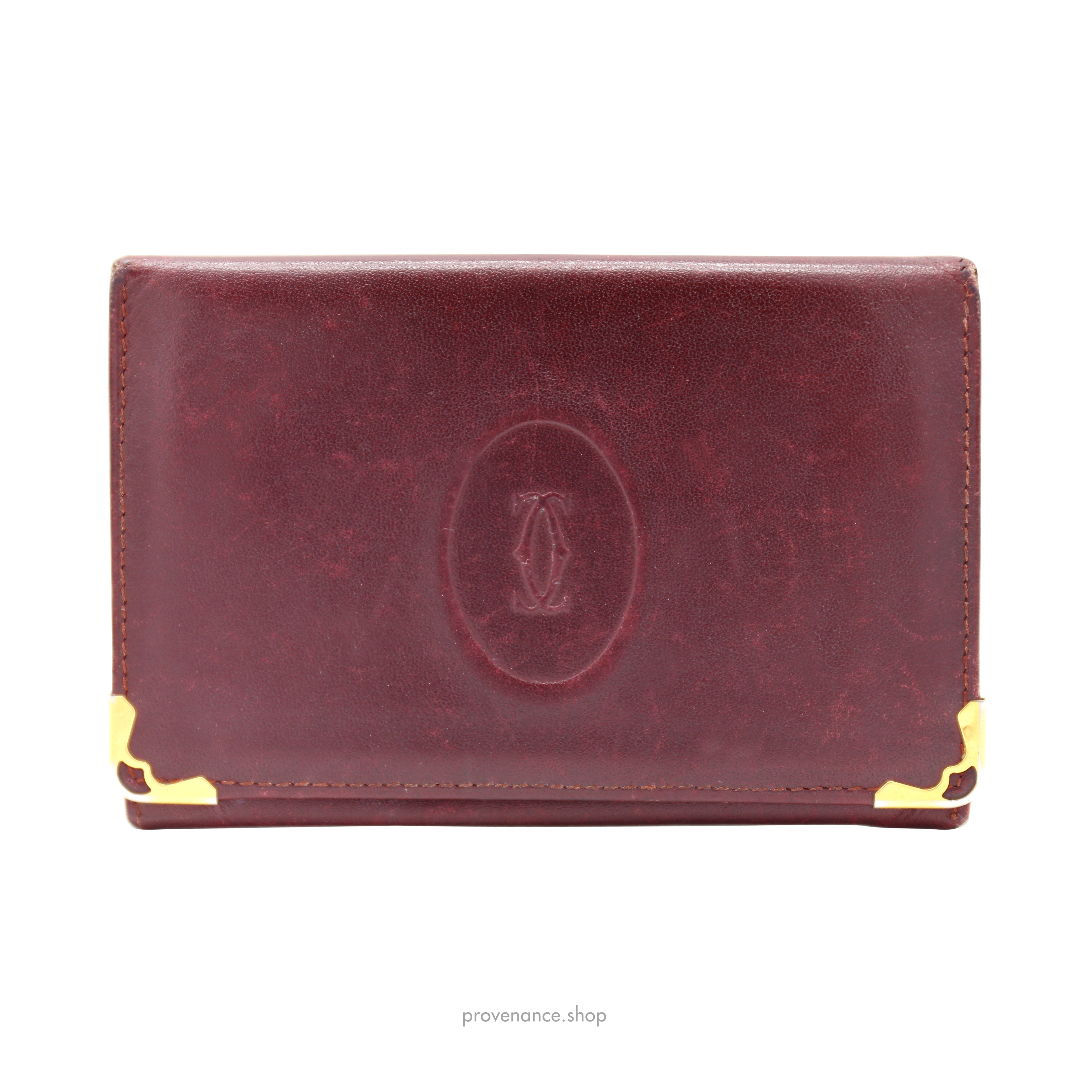 Cartier Pocket Organizer Wallet - Burgundy Leather - 1