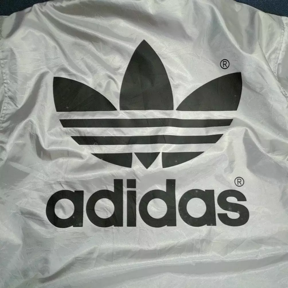 Vintage Adidas Silver Parkas Jacket Big Logo Fleece Inside - 12