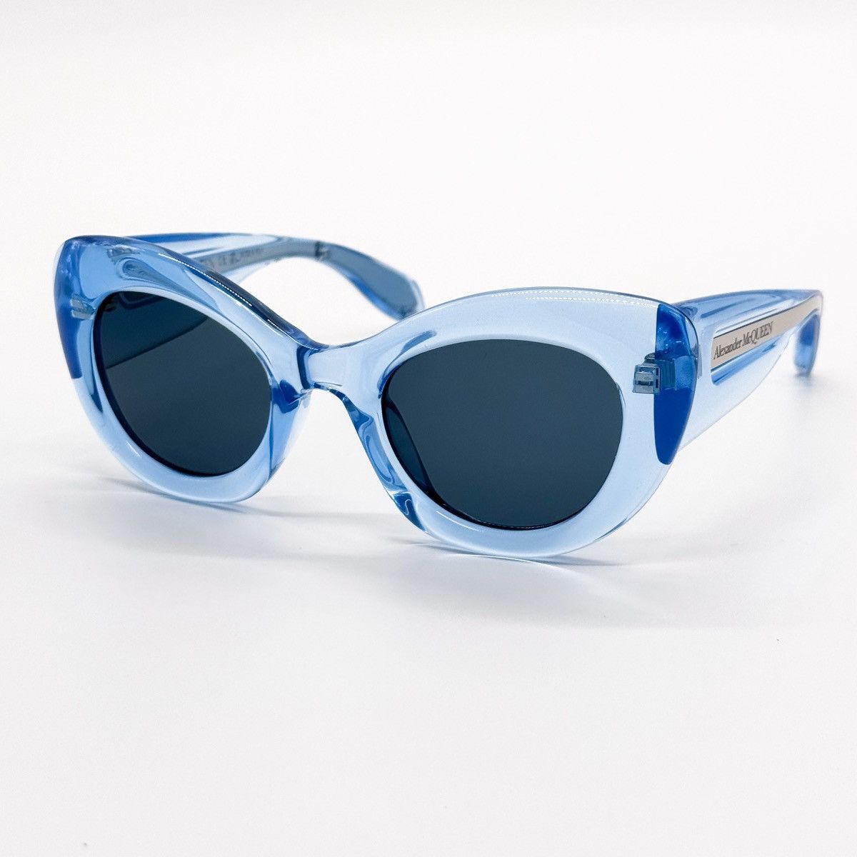 NEW ALEXANDER MCQUEEN AM0403S 004 BLUE WOMEN SUNGLASSES - 2