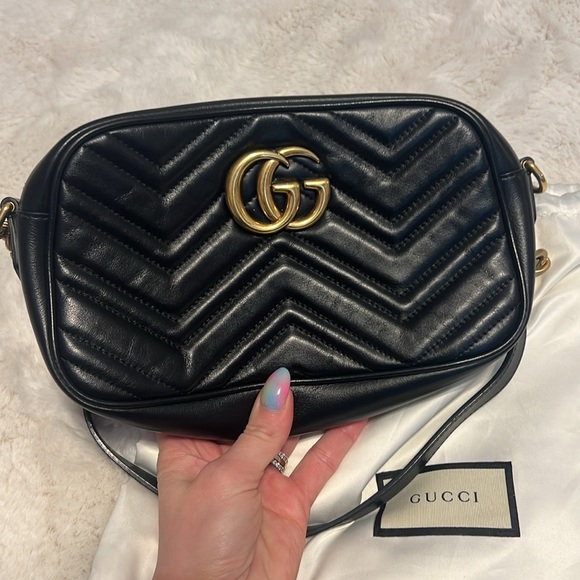 Gucci GG Marmont Small Shoulder Crossbody Bag in Black Leather - 5