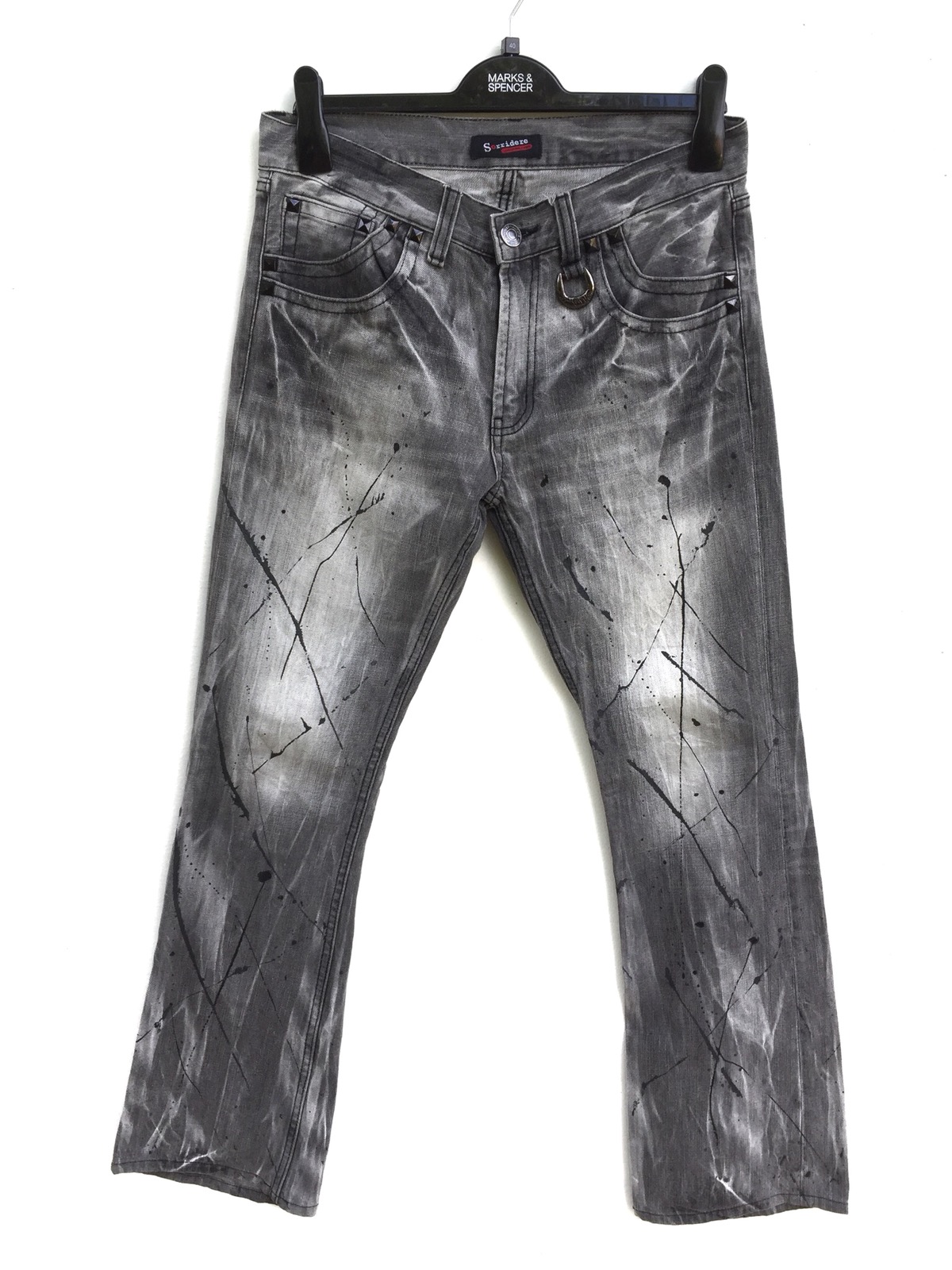 Japanese Brand Sorridere black painter jeans