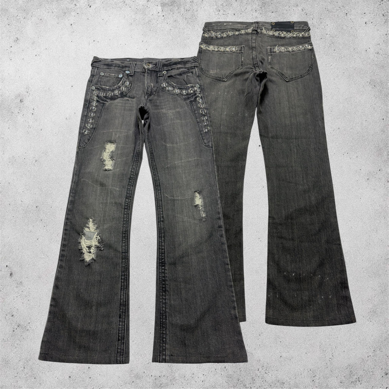 Semanticdesign 2000s Distressed Flared Jeans | Japanese Archive Denim - 1