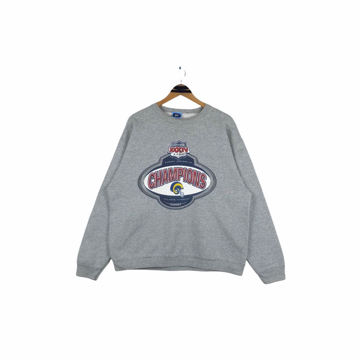 Vintage NFL Super Bowl Los Angeles RAMS Crewneck Sweatshirt - 2