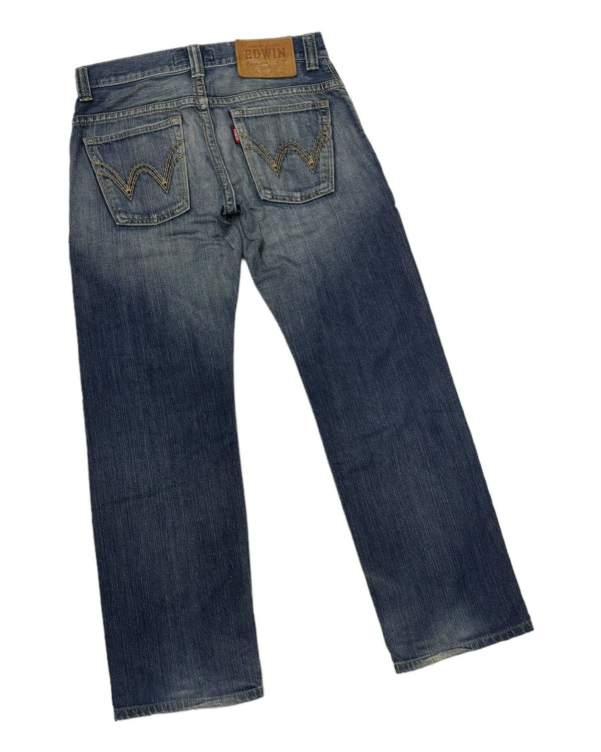 VINTAGE EDWIN XU DISTRESSED DENIM JEANS - 8