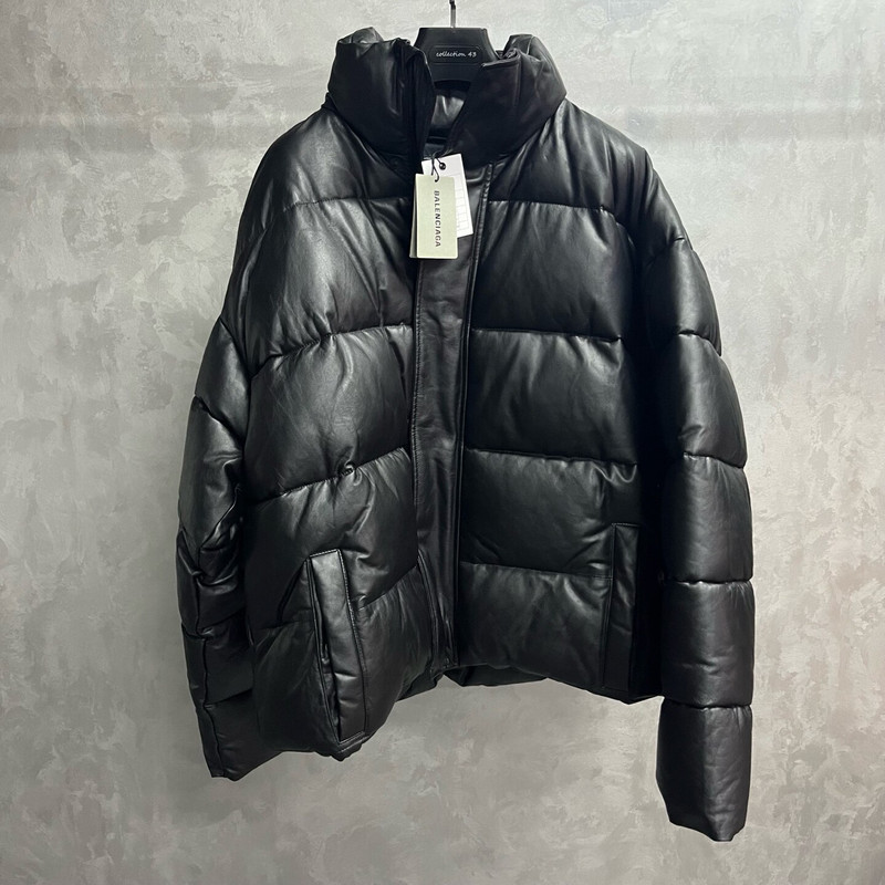 Balenciaga Solid Black High-Neck Zip-Up Long-Sleeve Cotton Jacket - 1