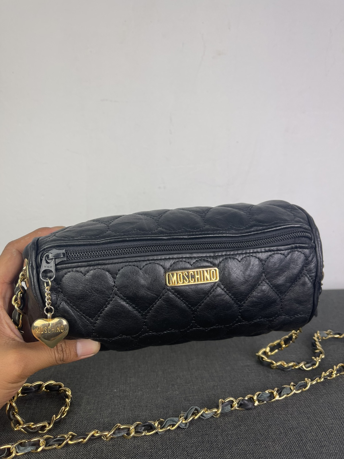 Steals🔥Moschino quilted Cylinder Black crossbody bag - 15