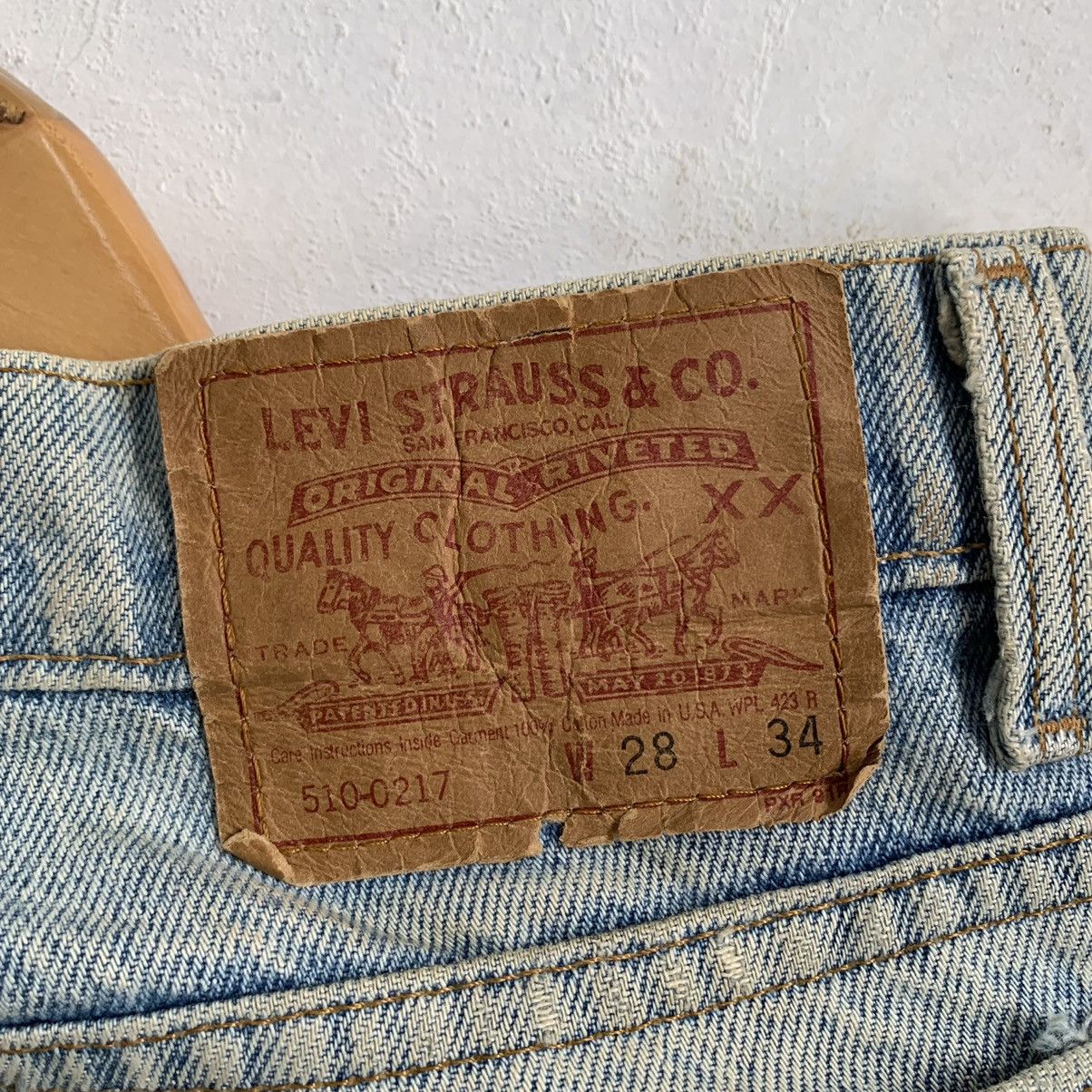 Vintage Levis 510 Stone Wash Distressed Denim Jeans - 9