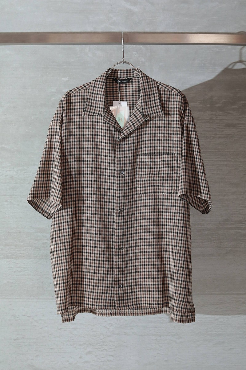 Vainl Archive - beige gunclub wool short sleeve shirt L 20ss - 3