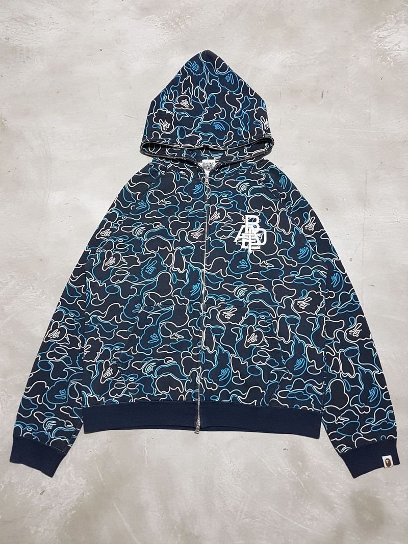 OG Bape Glow In The Dark Pencil Camou Full Zip Hoodie 2006 - 1