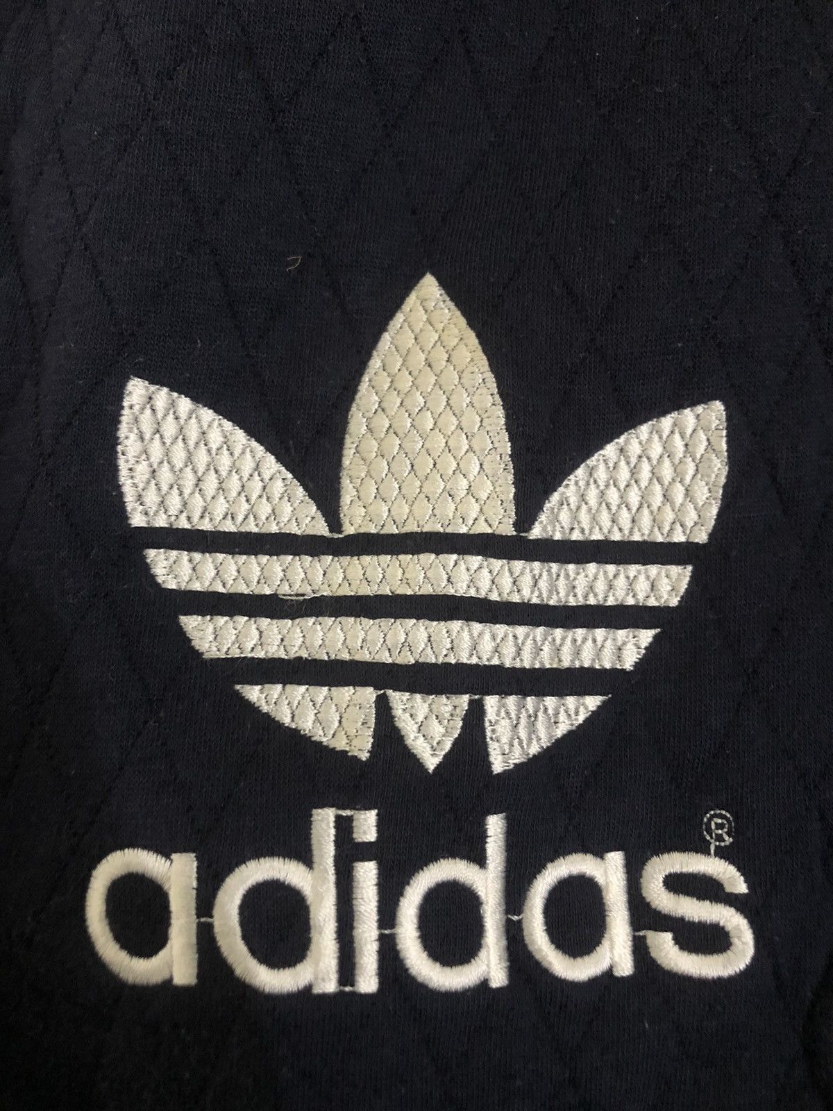 Vintage Adidas Quilted Embroidery Trefoil Sweatshirt - 5