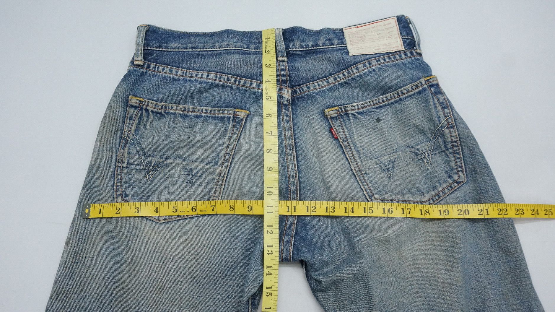 🔥 Vtg EDWIN 13oz Grand Blue Selvedge Worn Out Aging Denim - 21