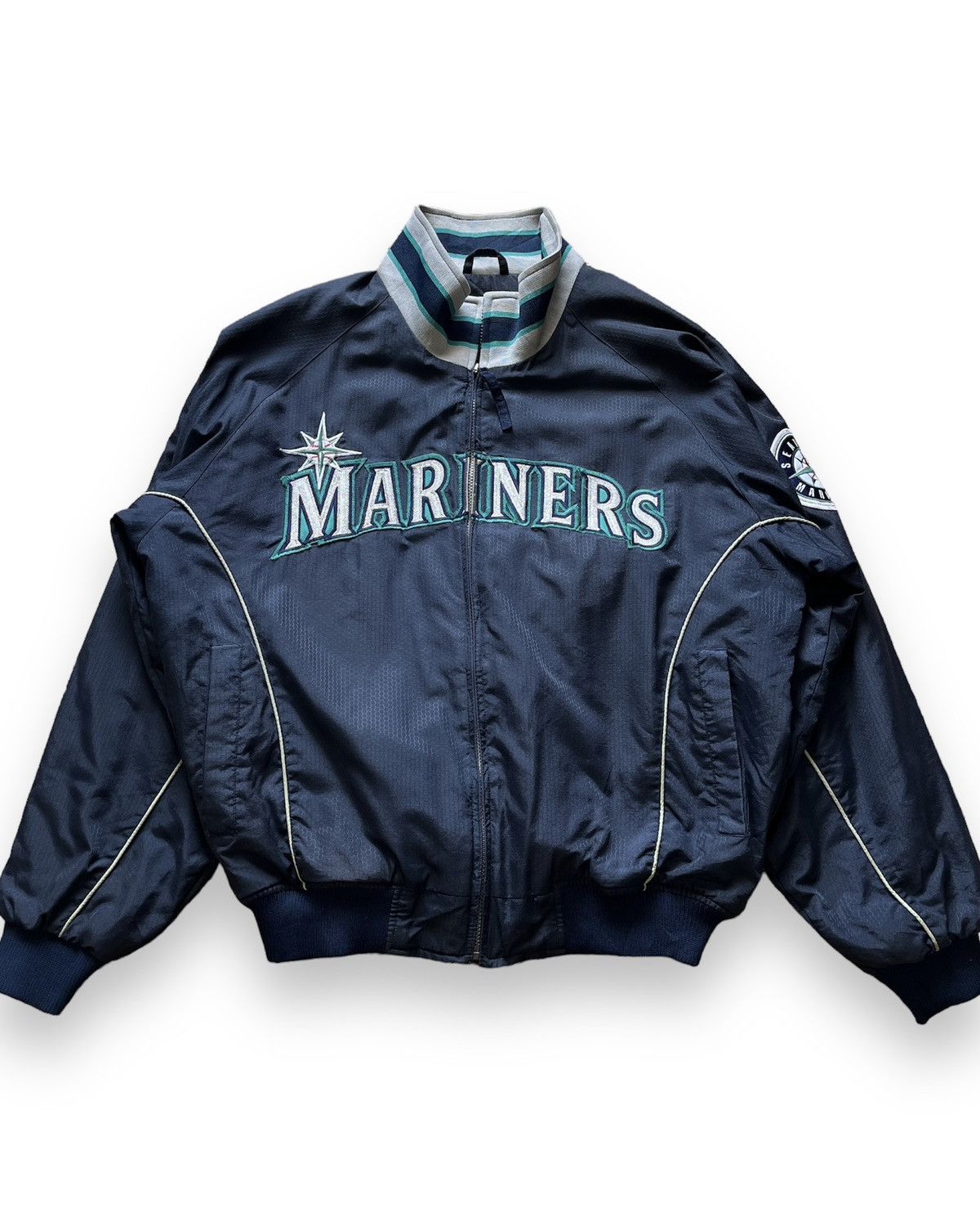 Vintage 1990s Mariners Team MLB Bomber Jacket - 1