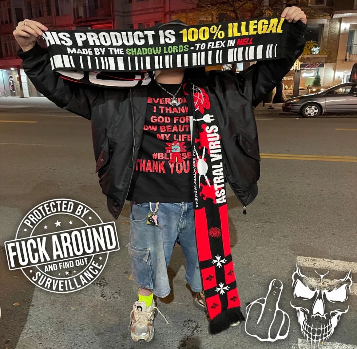Shadow Wizard Money Gang x 3rd World Elite Astral Virus Scarf - 3