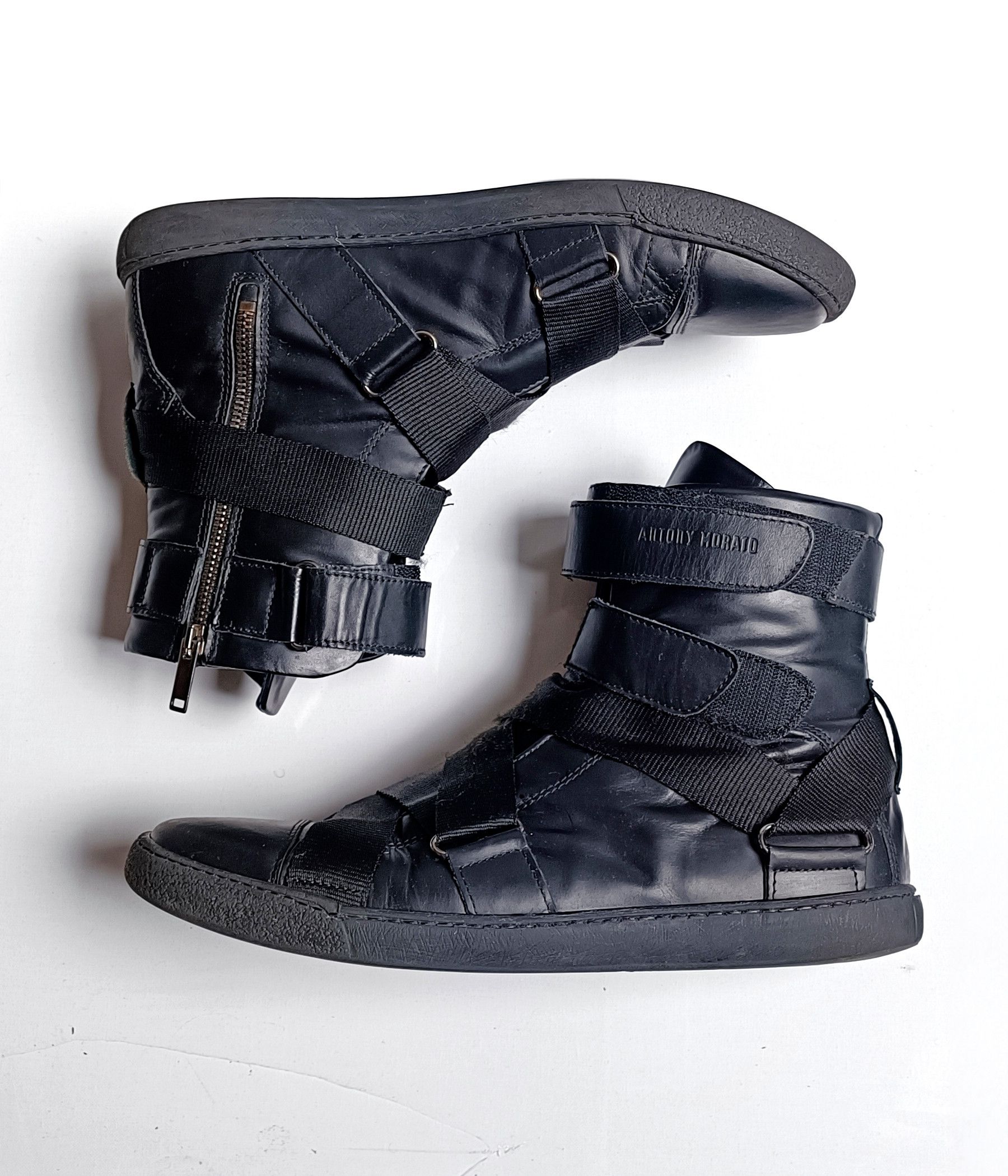 Antony Morato Men's Leather Biker Strap Boots DS - 1