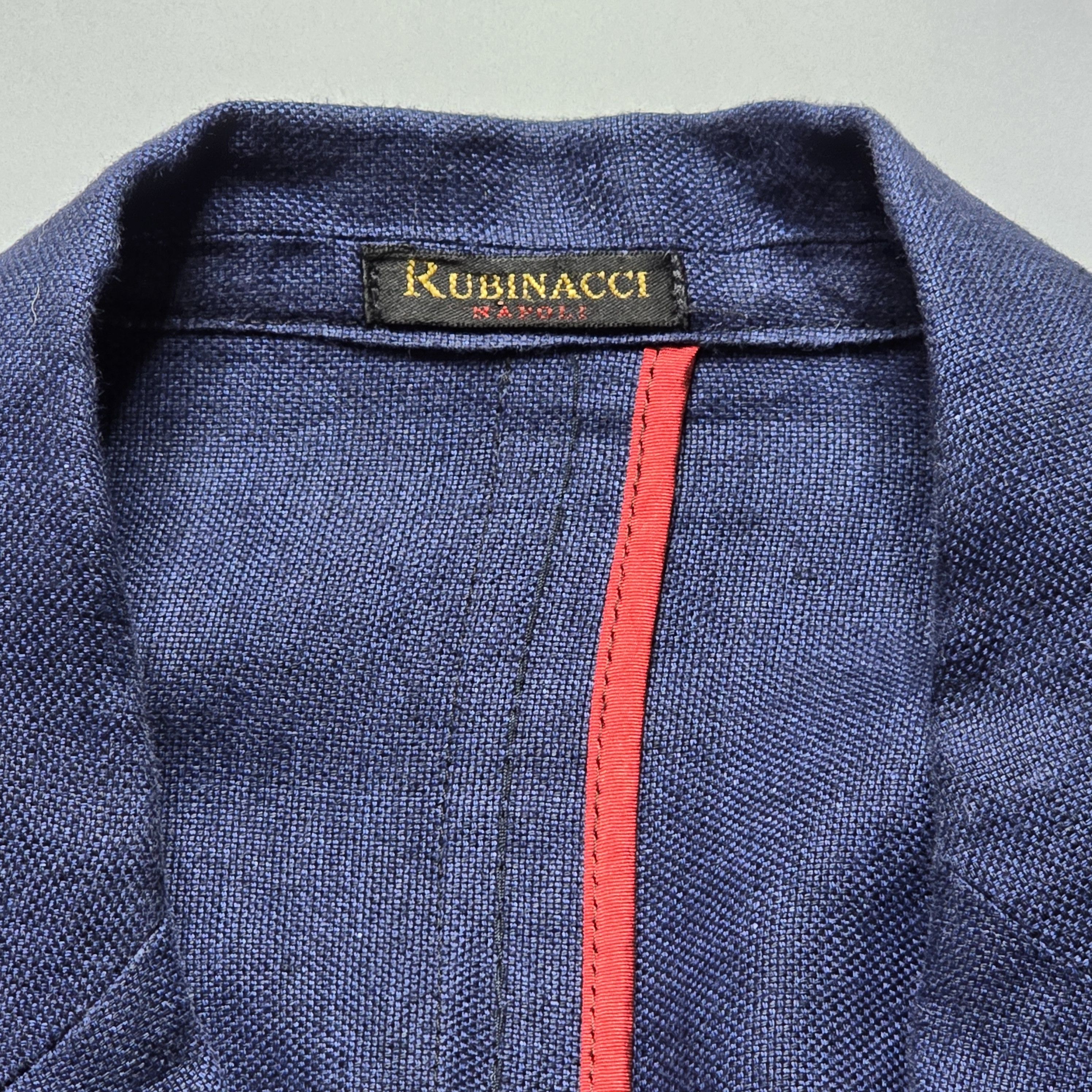 Rubinacci - Navy Unstructured Double-Breasted Linen Blazer - 6