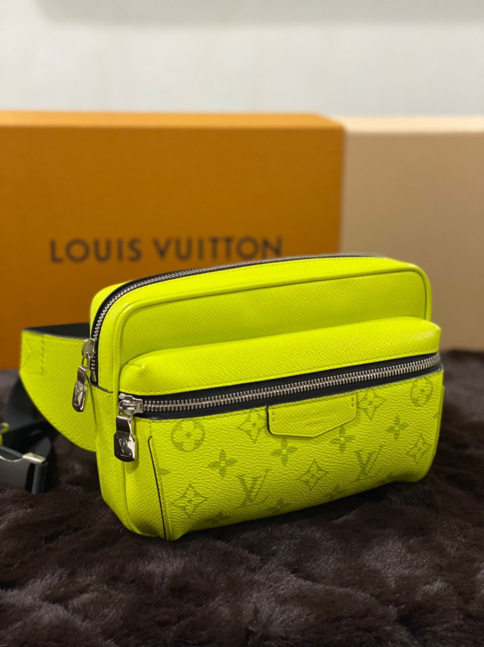 Authentic LOUIS VUITTON Taiga lama Monogram Bumbag - 1