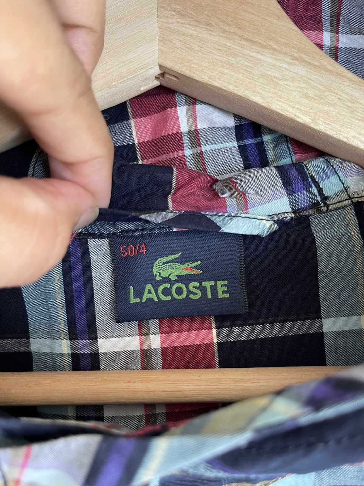 Vintage - Awesome Lacoste Hoodie Tartan Madras Style - 6