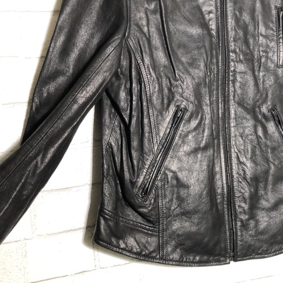 Theory Fida Black Genuine Leather Moto Jacket - 7