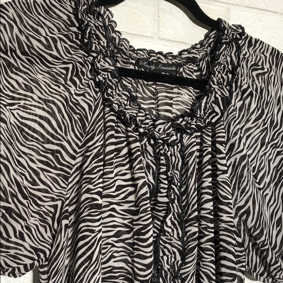 Simply Irresistible - Chiffon Zebra Animal Print Blouse - 3