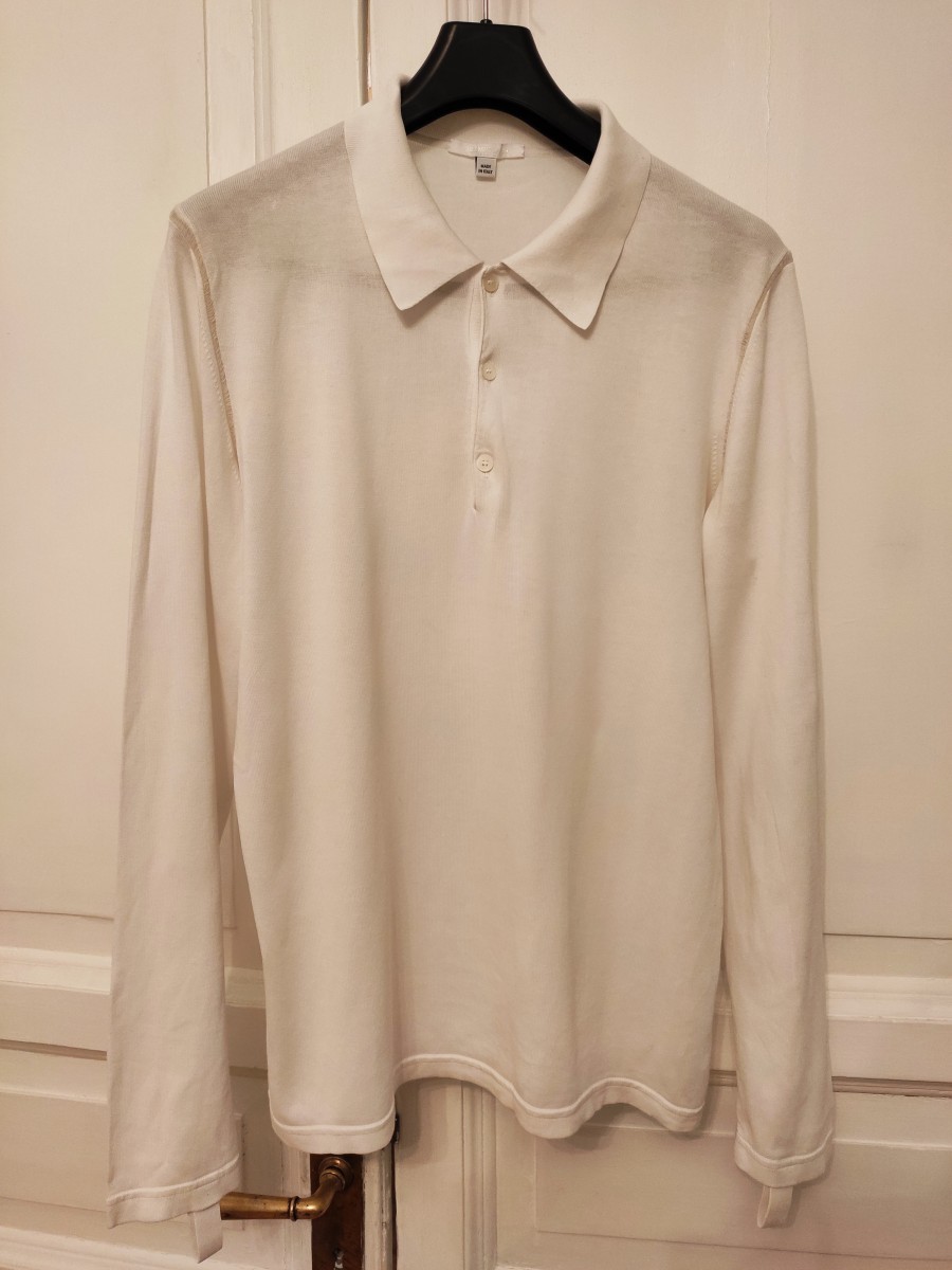 GRAIL! White sweater with strap sleeves and mesh detail - 1