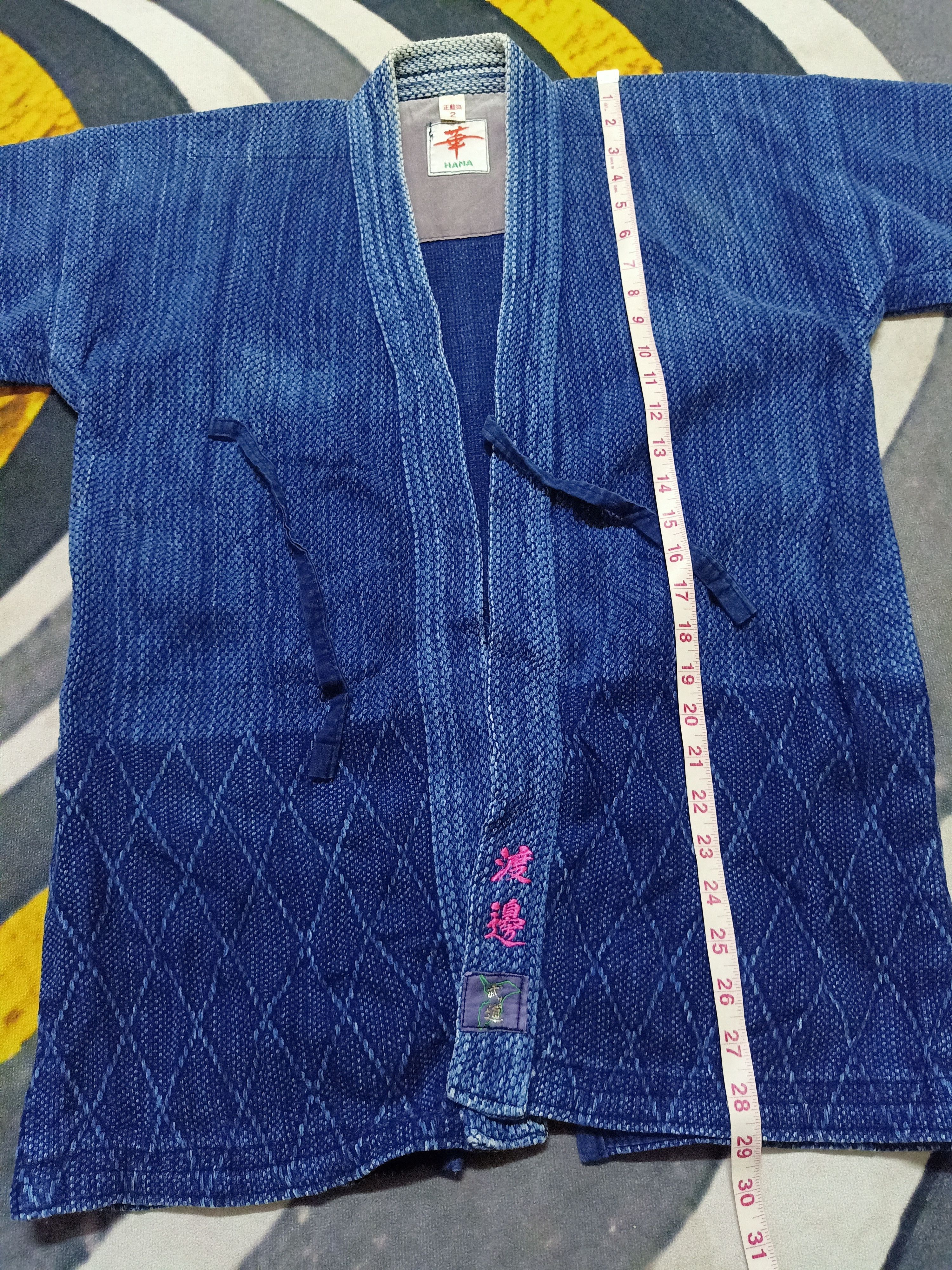 Cardigan - Kimono Indigo Hana Boro Jacket - 8