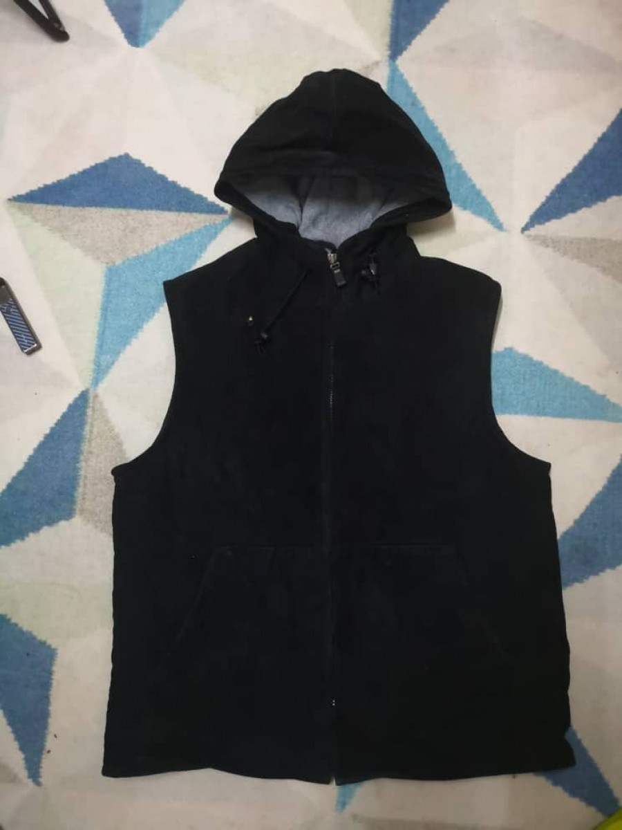 Gianni - Sleeveless Leather Hoodie Jacket - 1