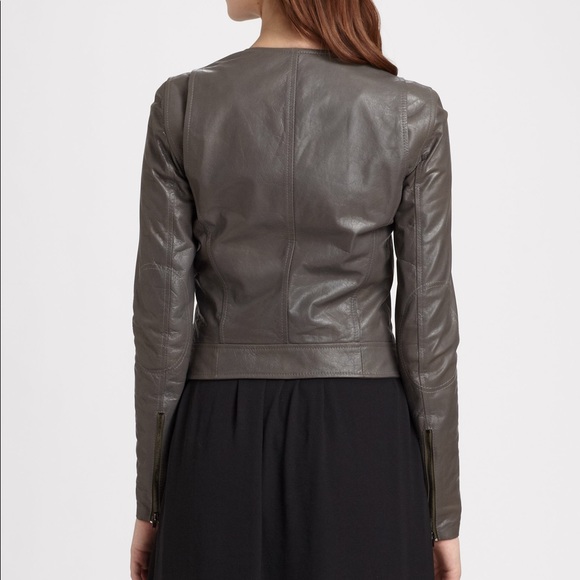 Theory Fida Black Genuine Leather Moto Jacket - 14