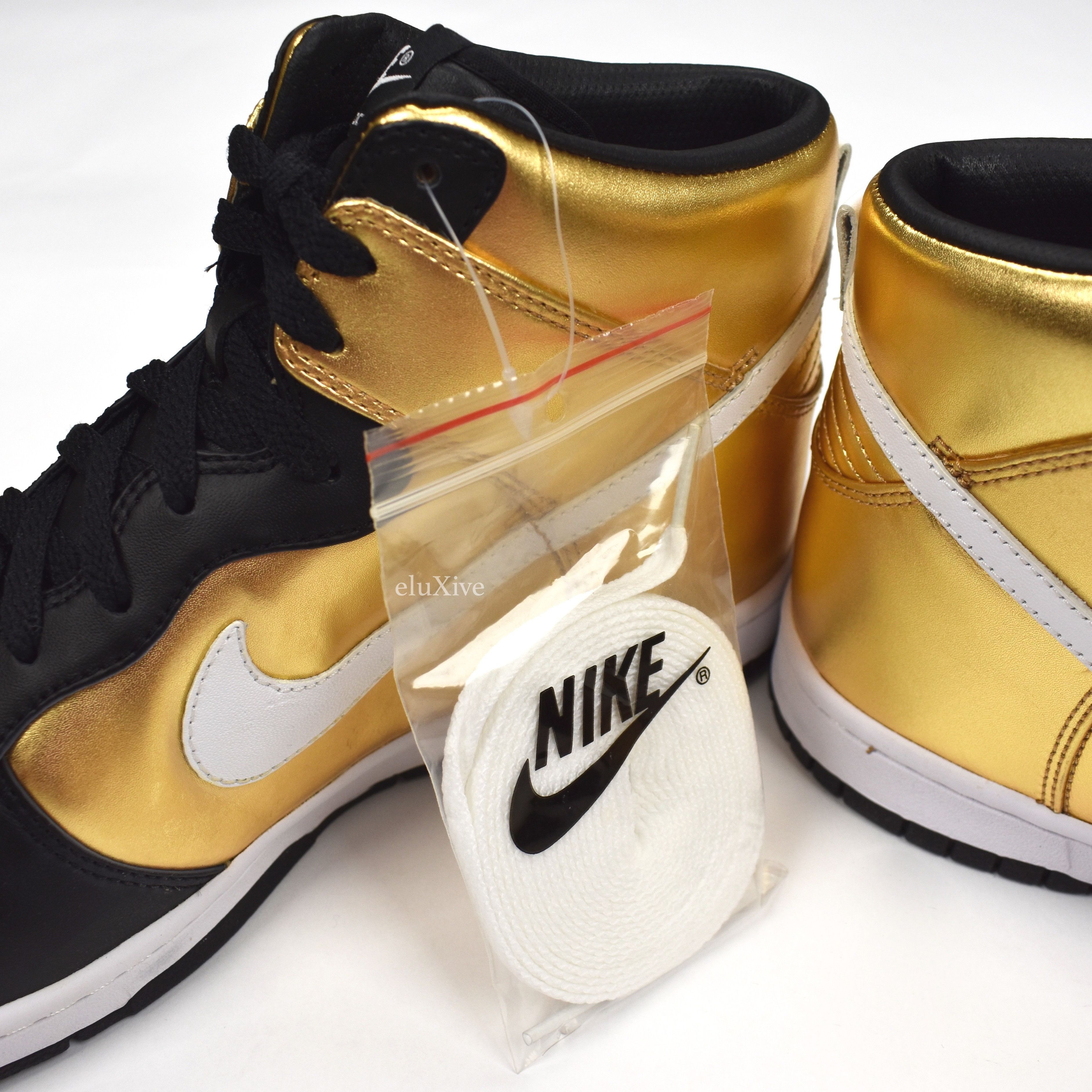 2008 Nike Dunk High Premium Metallic Gold Black DS - 9