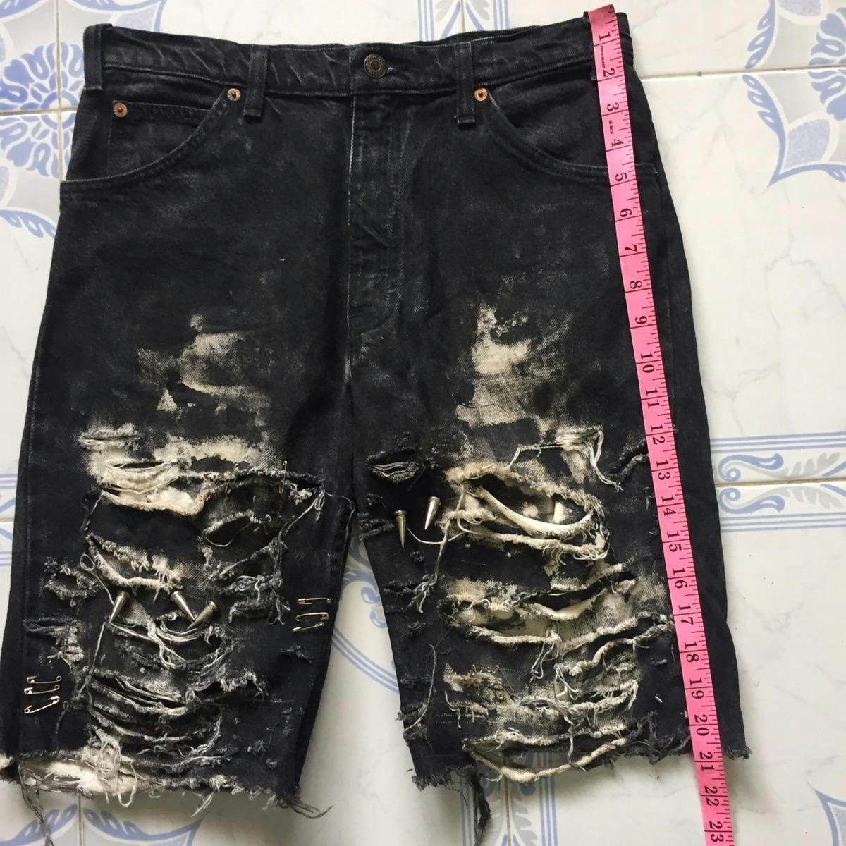 Punk Painted Style Levi’s Short Bottom Pant - 14