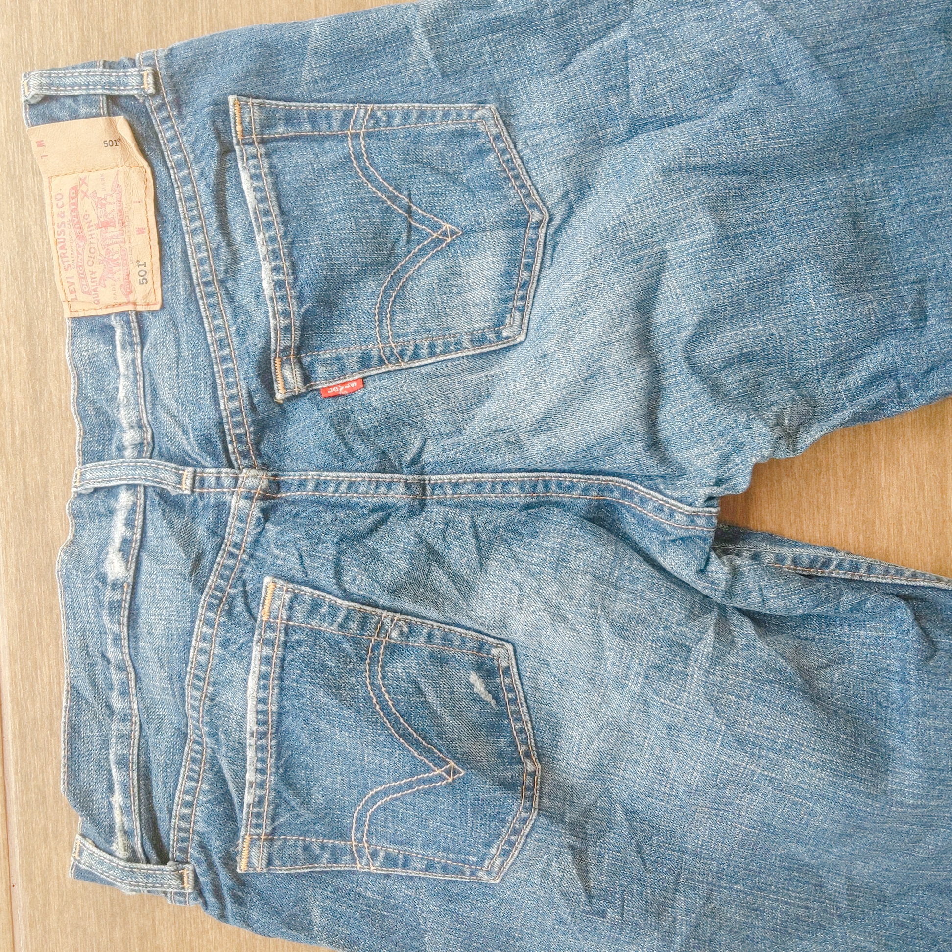 Vintage Levis 501 W28*21 Distressed Short Denim Button Pants - 6