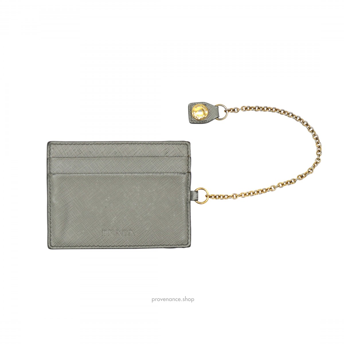 Prada Cardholder Wallet - Grey Saffiano Leather - 1