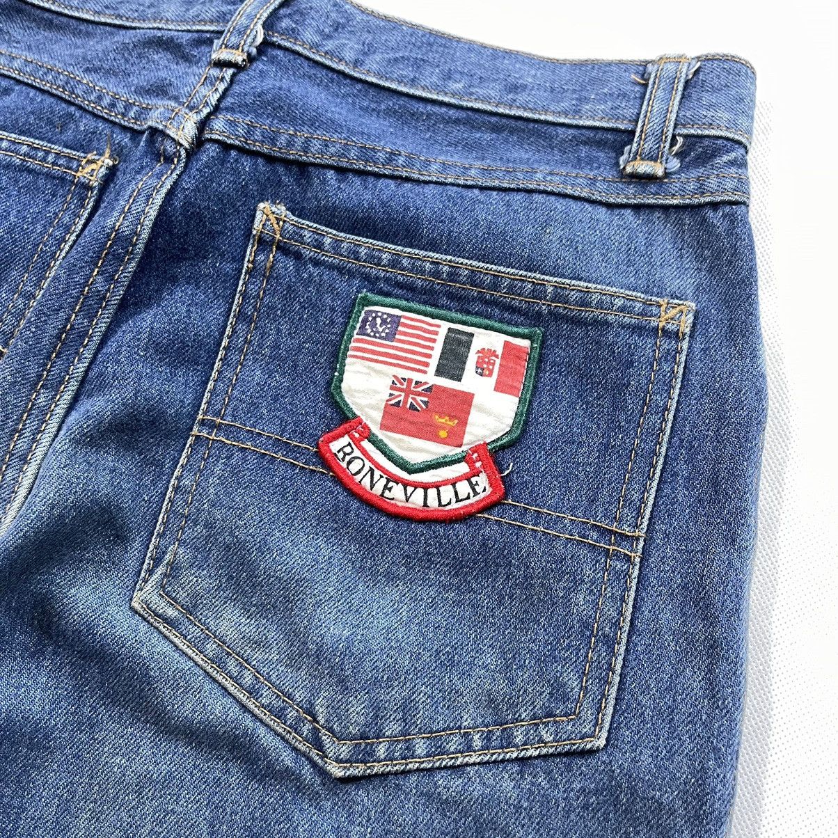 Rare! Vintage 80s Boneville Cp Company Flag Patch Jeans - 10