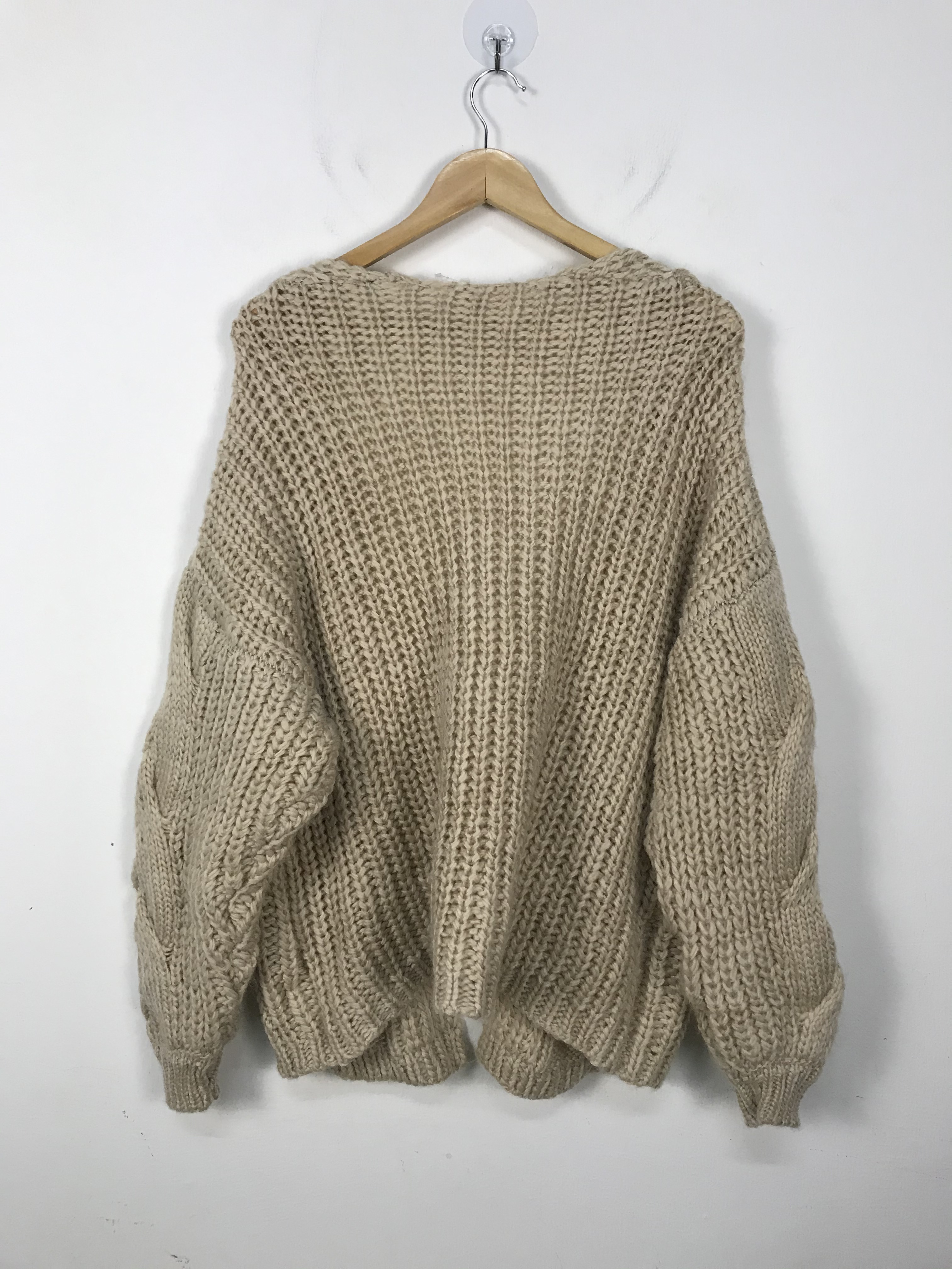 Coloured Cable Knit Sweater - Unbrand Giant Braid UnButton Cable Knit Cardigan #2834 - 7