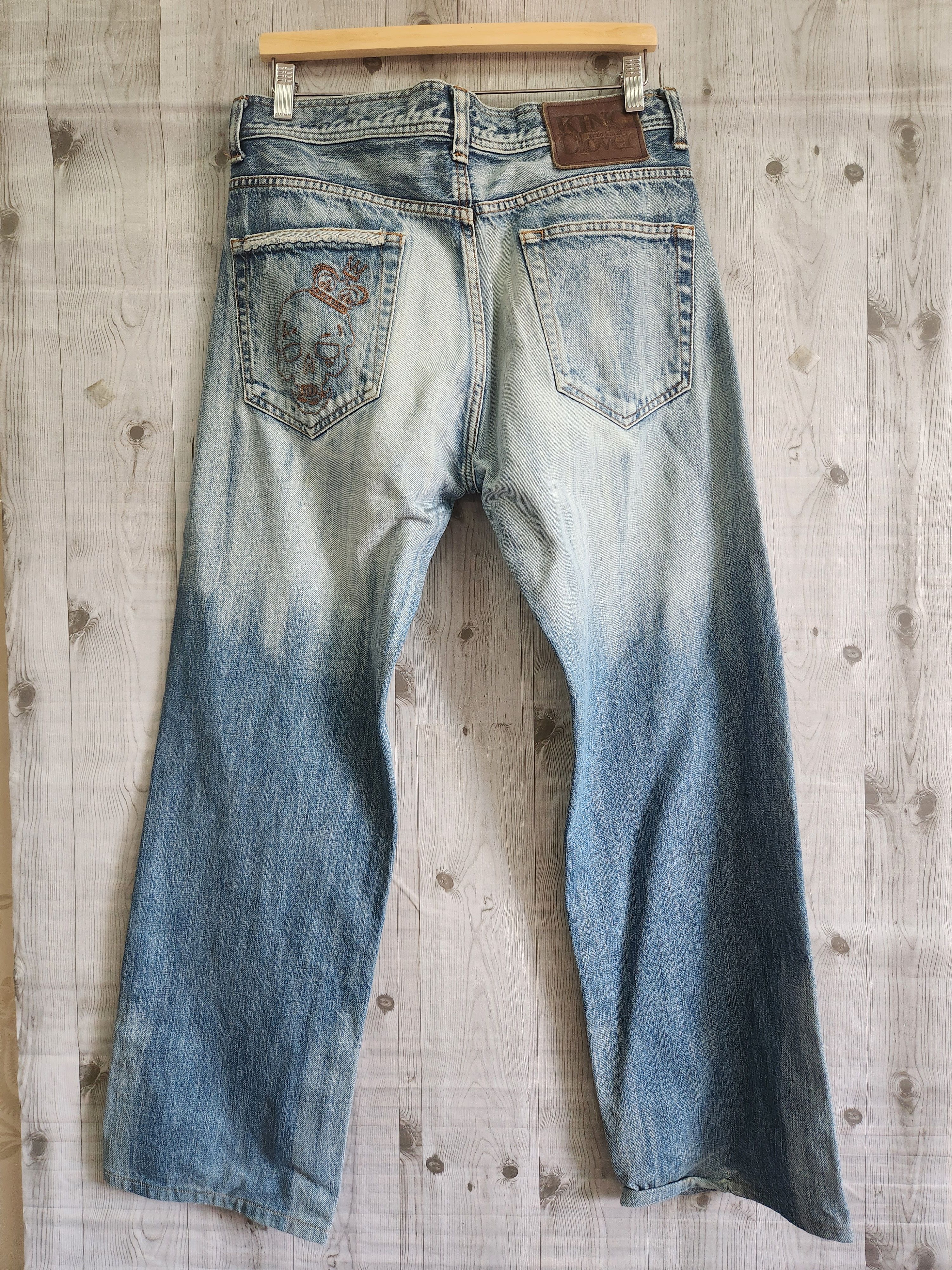 Vintage King Clover Zero Karat Distressed Denim Jeans Japan - 13