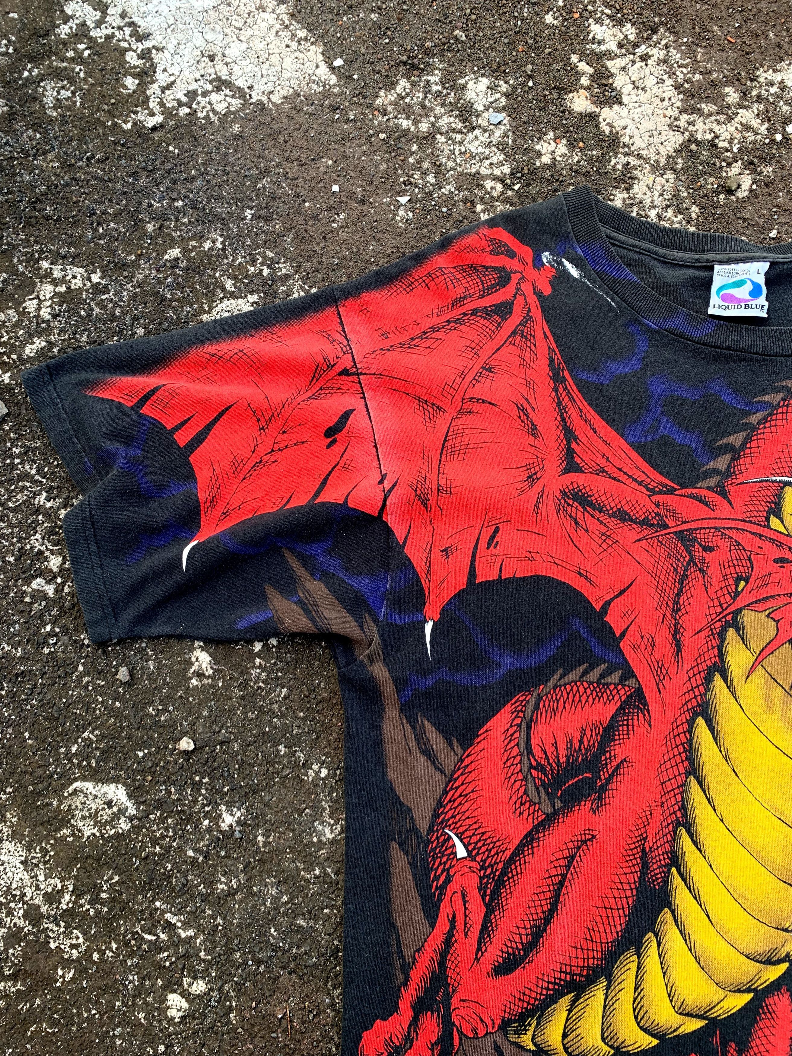 Vintage 1993 Liquid Blue Knight and Dragon T-Shirt - 3